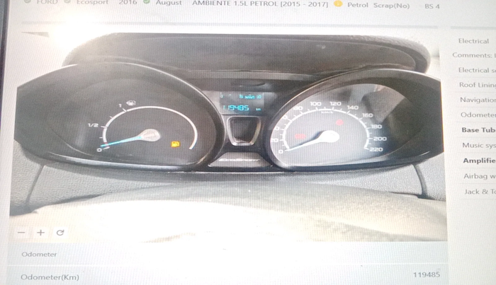 2016 Ford Ecosport AMBIENTE 1.5L PETROL, Petrol, Manual, 1,19,485 km, interior