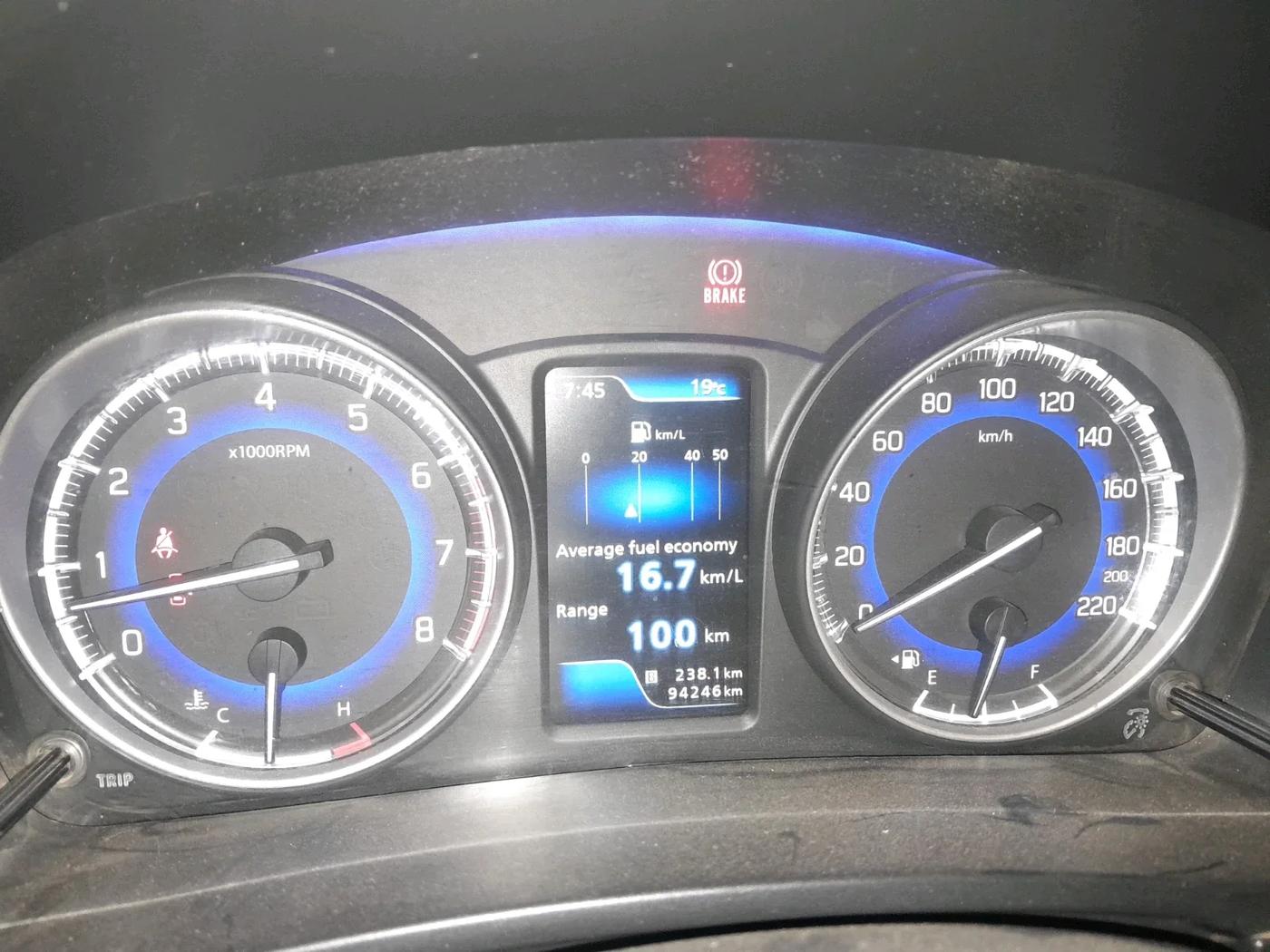 2019 Toyota Glanza V, Petrol, Manual, 94,300 km, interior