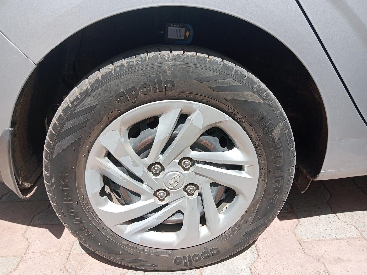 2021 Hyundai AURA S 1.2 CNG, Petrol, Manual, 1,00,229 km, tyre