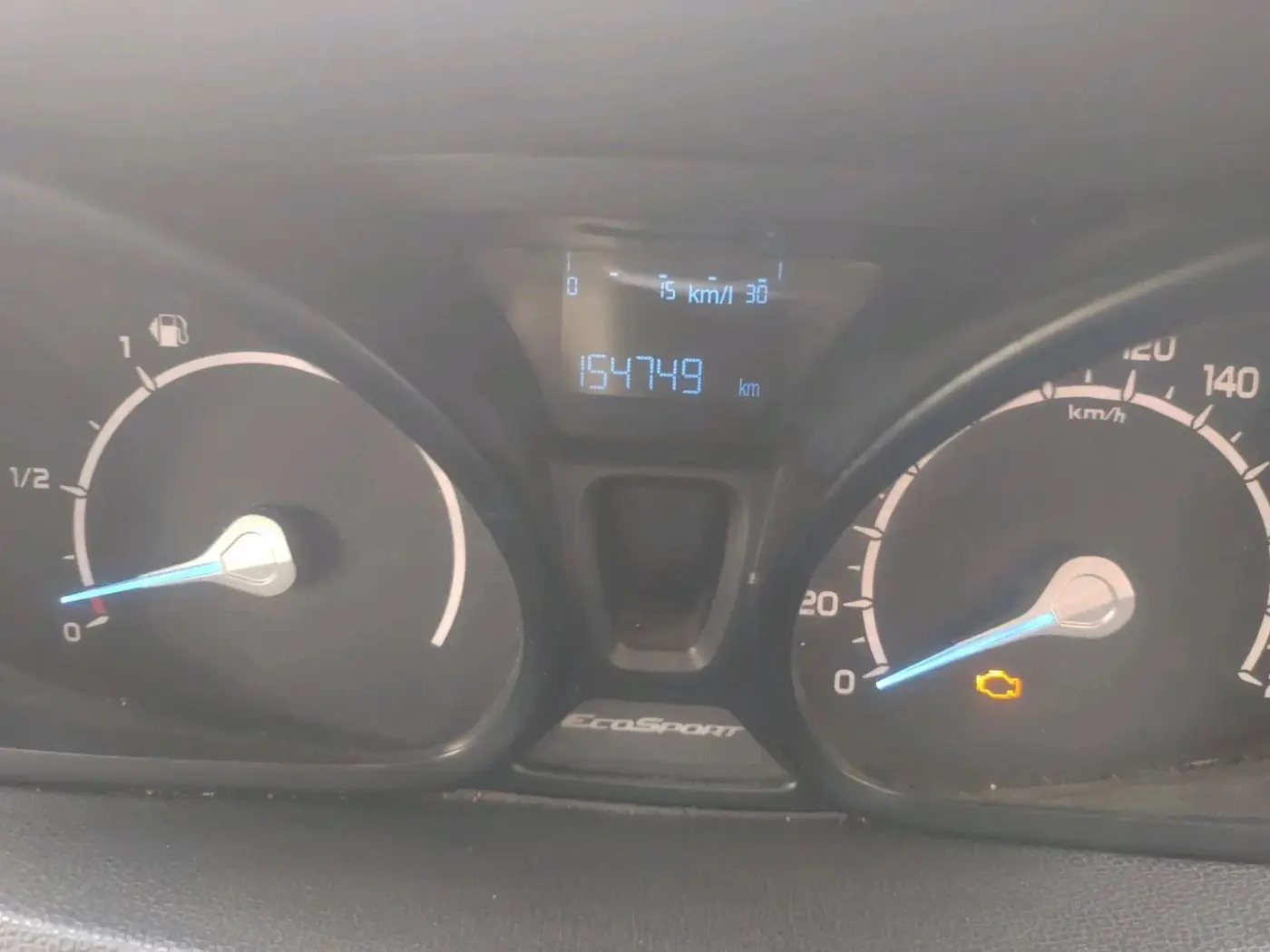 2017 Ford Ecosport AMBIENTE 1.5L PETROL, CNG, Manual, 1,54,749 km, interior