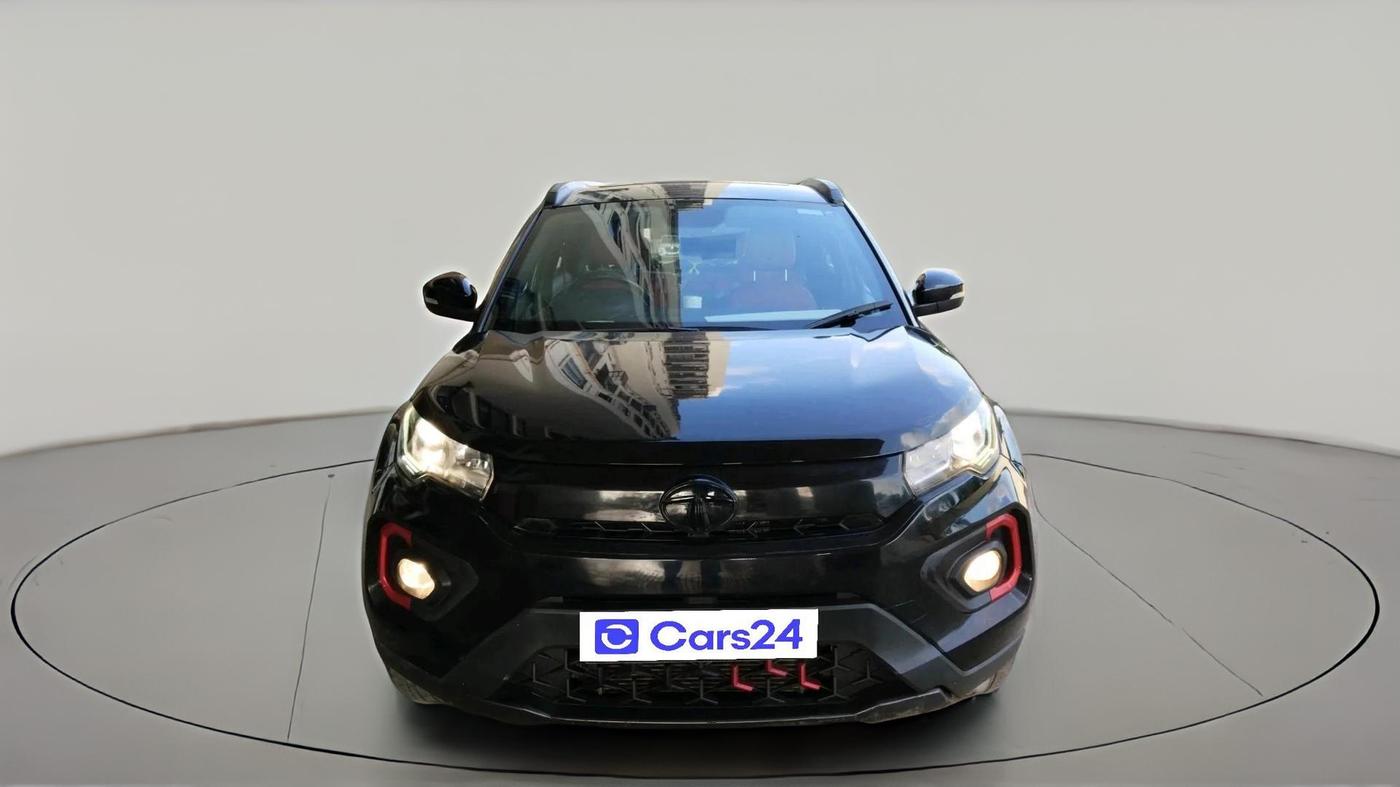 2023 Tata NEXON XZA PLUS LUX SUNROOF RED DARK PETROL, Petrol, Automatic, 28,100 km, exterior