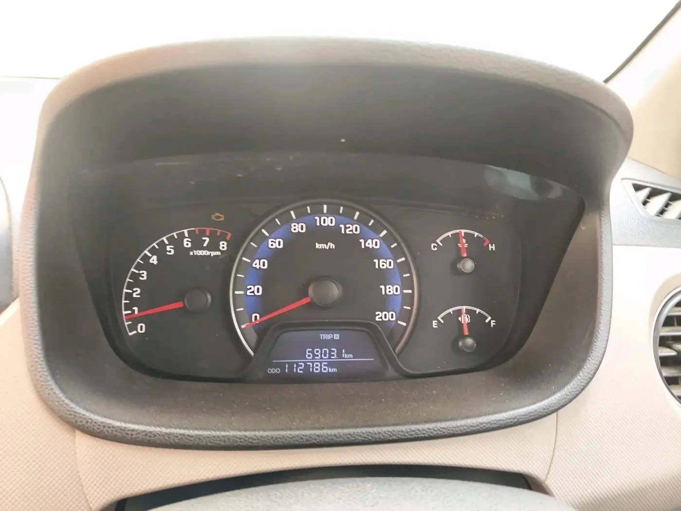 2014 Hyundai Xcent S 1.2, CNG, Manual, 1,12,786 km, interior