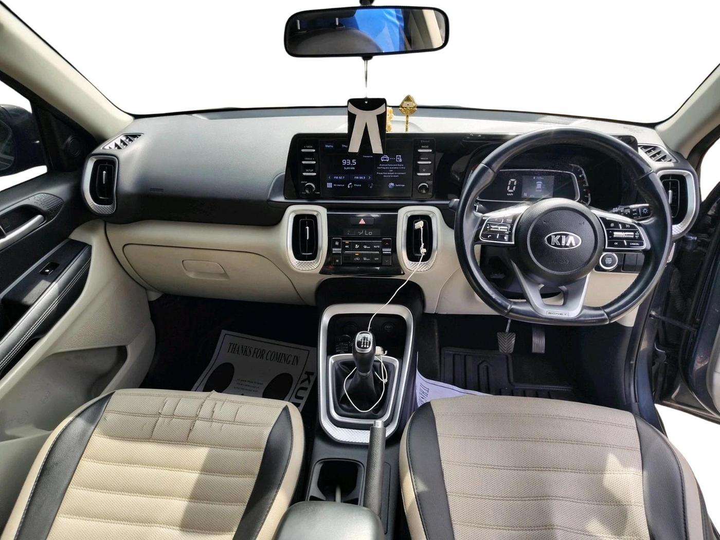 2020 KIA SONET HTX 1.0 IMT, Petrol, Manual, 92,255 km, interior