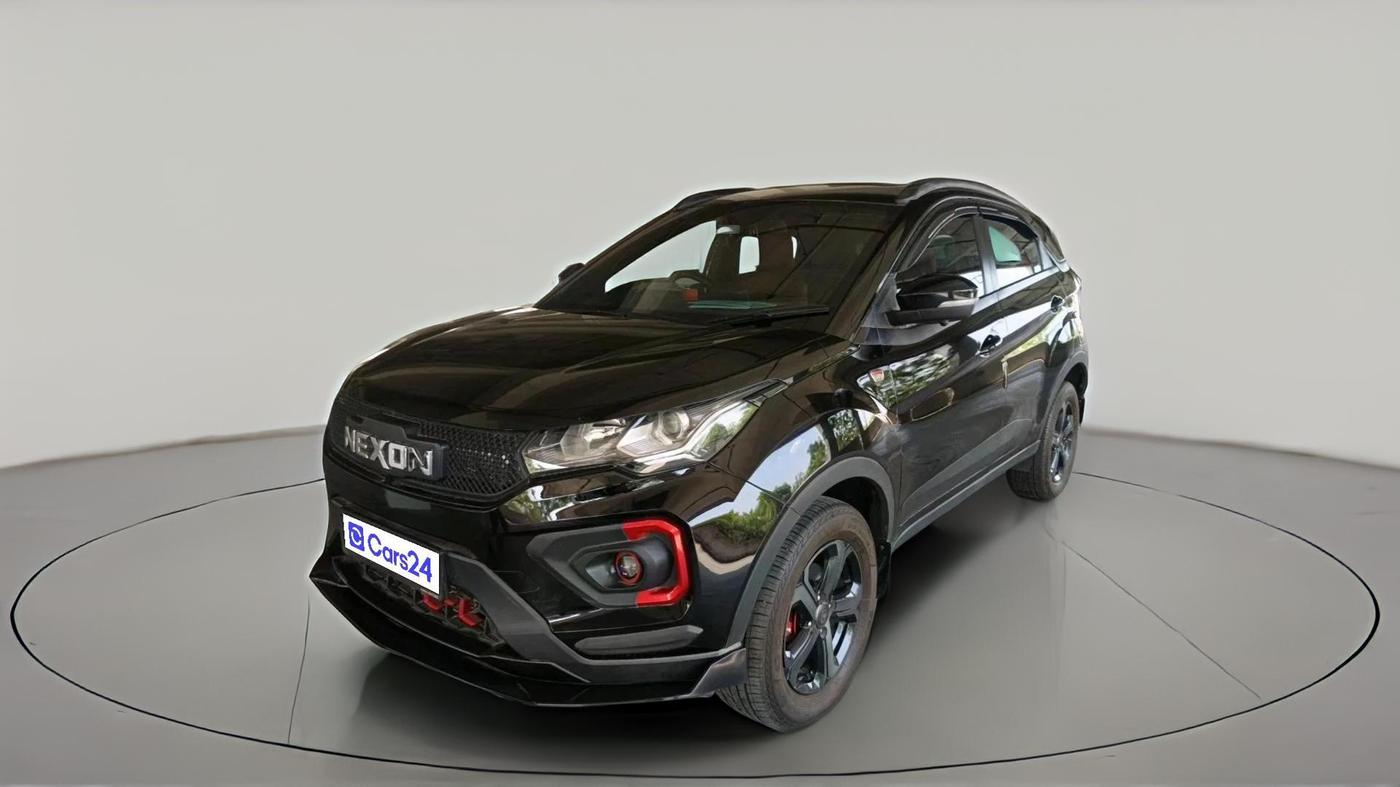 2023 Tata NEXON XZA PLUS LUX SUNROOF RED DARK PETROL, Petrol, Automatic, 27,092 km, exterior