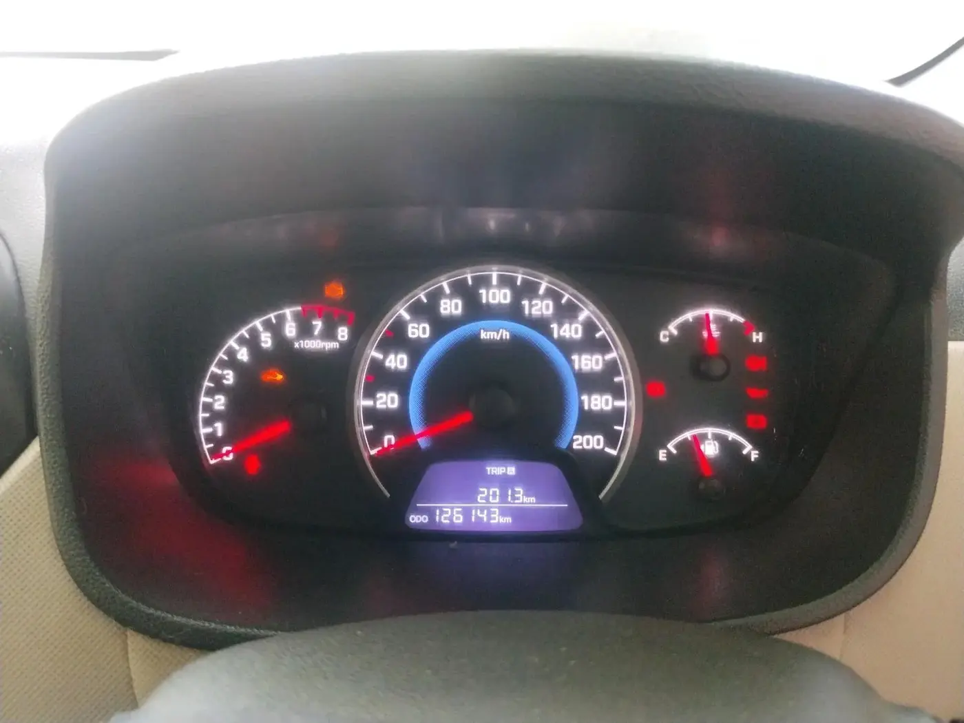 2016 Hyundai Grand i10 SPORTZ 1.2 KAPPA VTVT, CNG, Manual, 1,26,143 km, interior